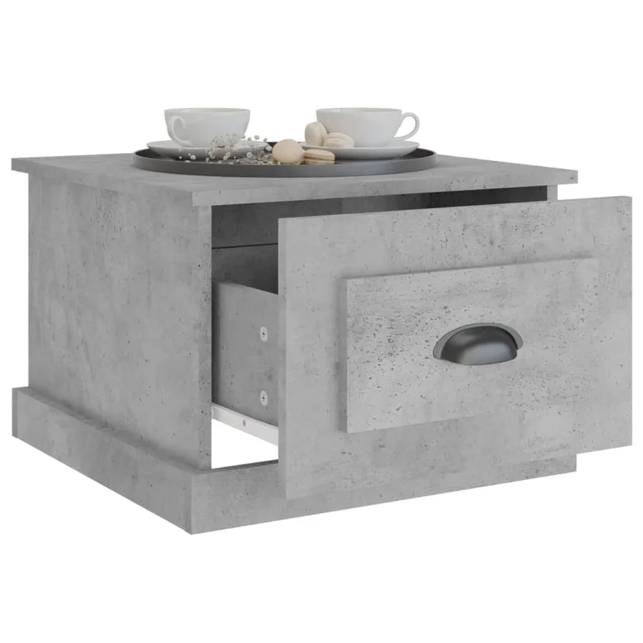 Table basse gris béton 50x50x35 cm bois d'ingénierie - 5