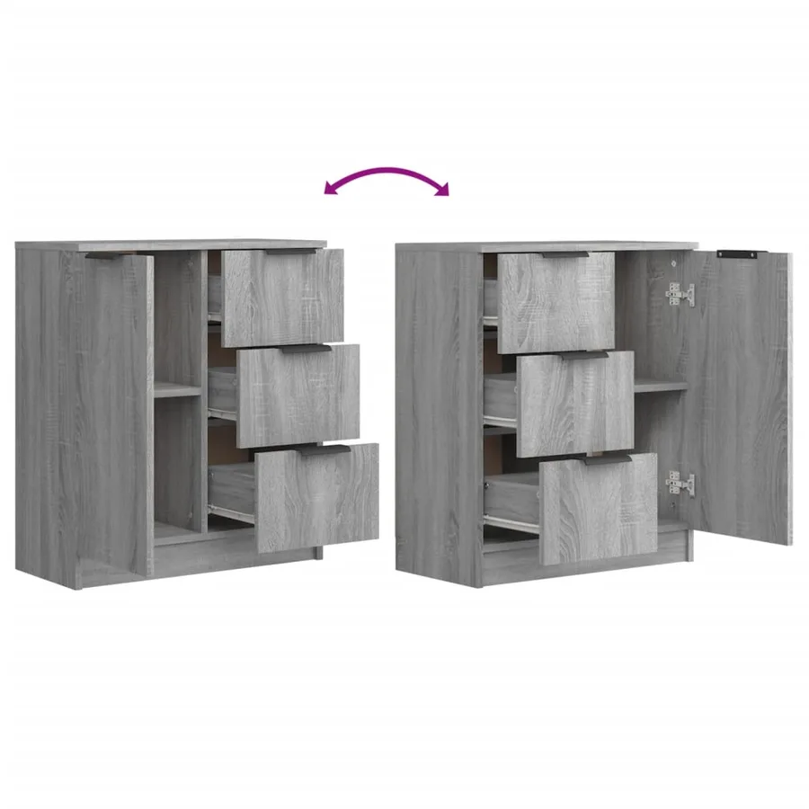 Buffet Sonoma gris 60x30x70 cm Bois d'ingénierie - 6