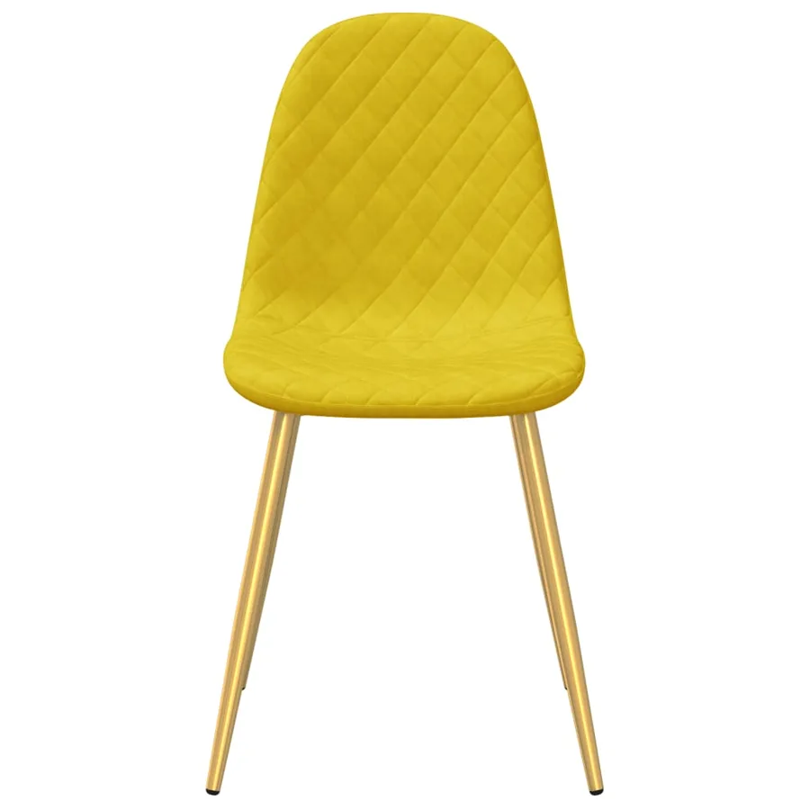 Chaises à manger lot de 2 Jaune moutarde Velours - 4