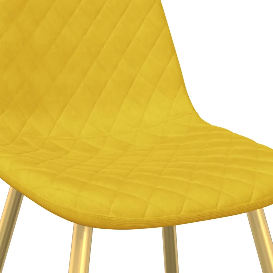 Chaises à manger lot de 2 Jaune moutarde Velours - 7