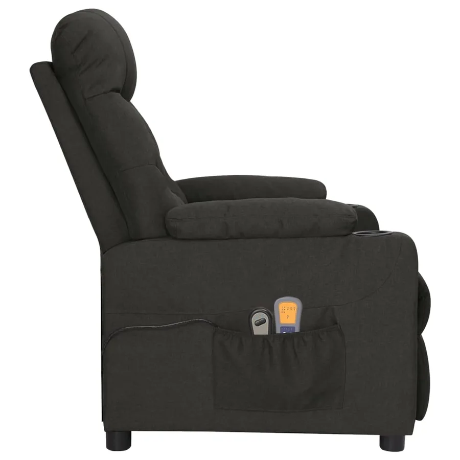 Fauteuil électrique de massage Noir Tissu - 4