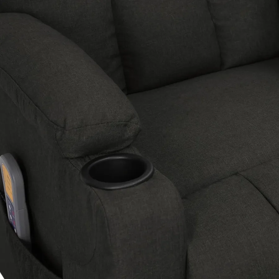 Fauteuil électrique de massage Noir Tissu - 5
