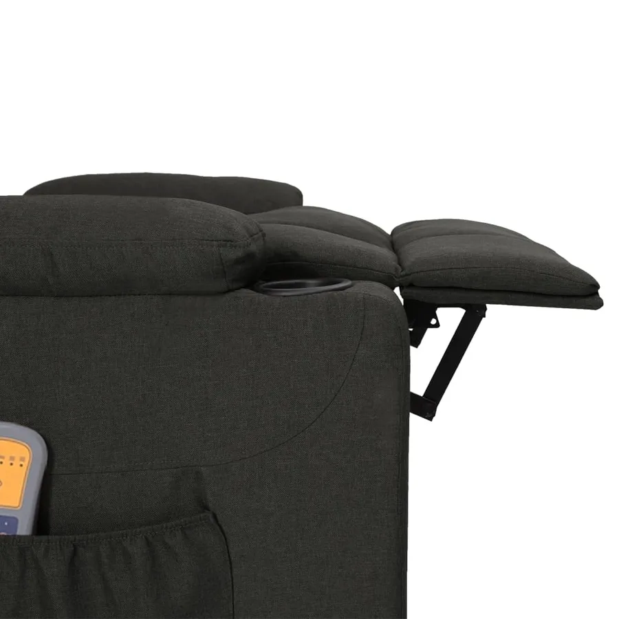 Fauteuil électrique de massage Noir Tissu - 6