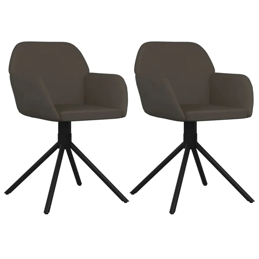 Chaises pivotantes à manger lot de 2 Gris foncé Velours - 2