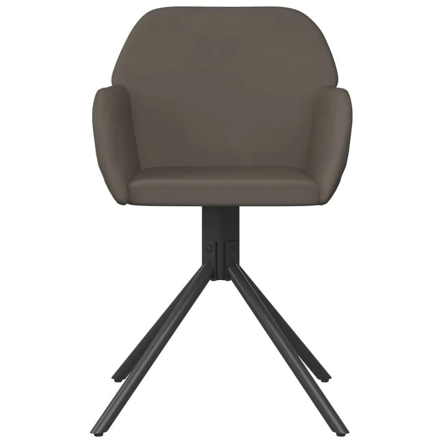 Chaises pivotantes à manger lot de 2 Gris foncé Velours - 4