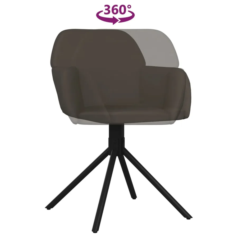 Chaises pivotantes à manger lot de 2 Gris foncé Velours - 7