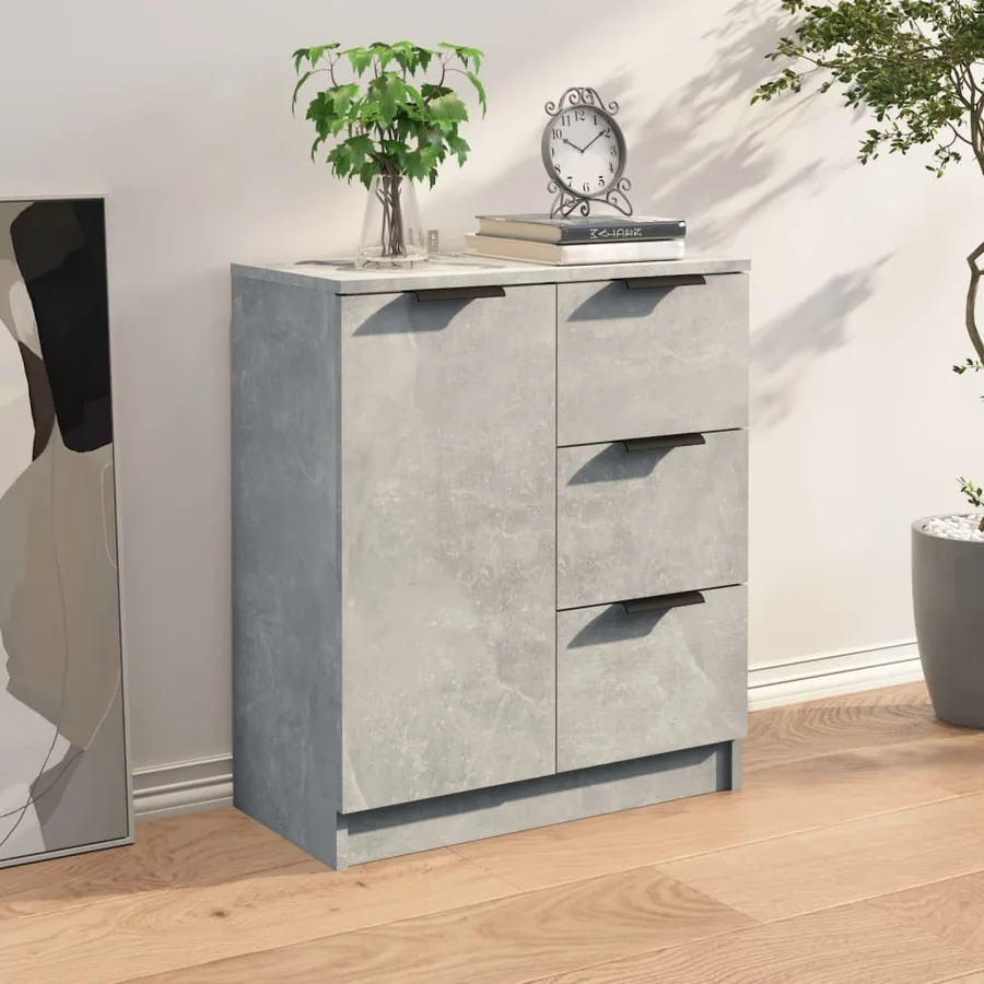 Buffet Gris béton 60x30x70 cm Bois d'ingénierie - 8