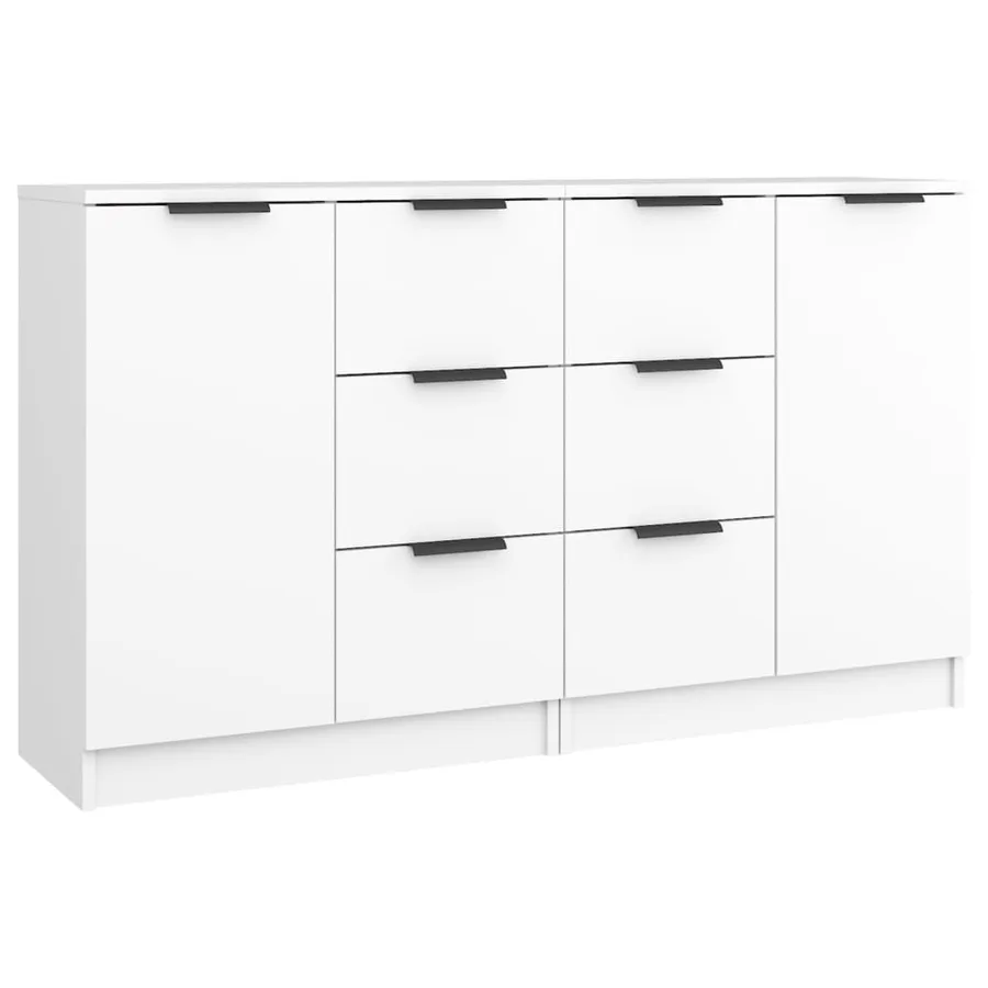 Buffets 2 pcs blanc 60x30x70 cm Bois d'ingénierie - 2