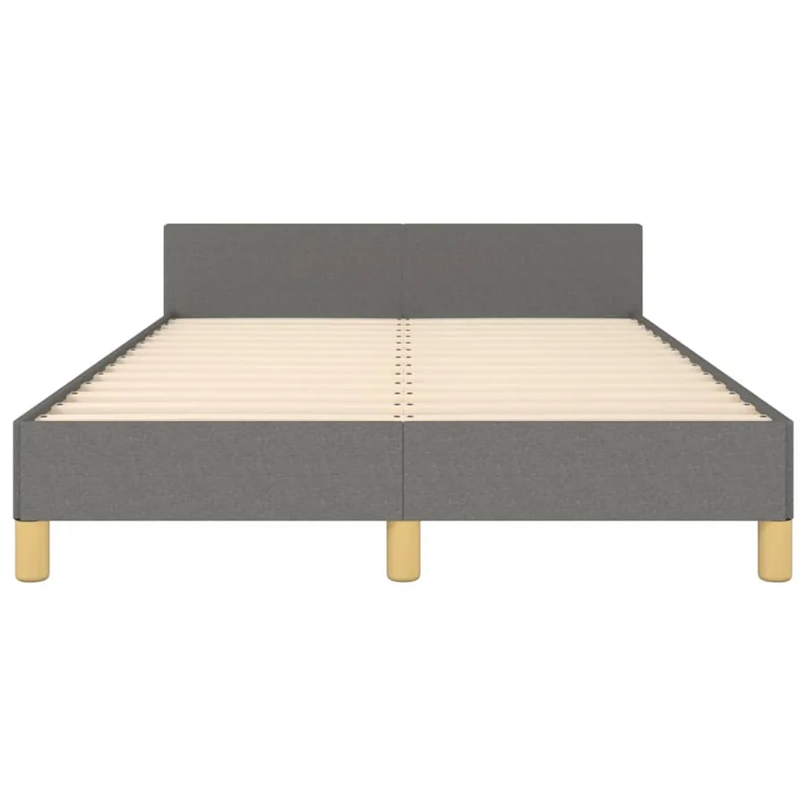 Cadre de lit sans matelas gris foncé 120x200 cm tissu - 6