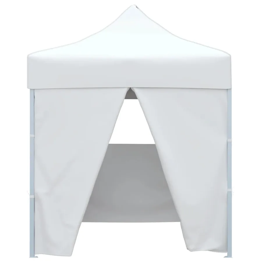 Tente de réception pliable avec 4 parois 2x2 m Acier Blanc - 2