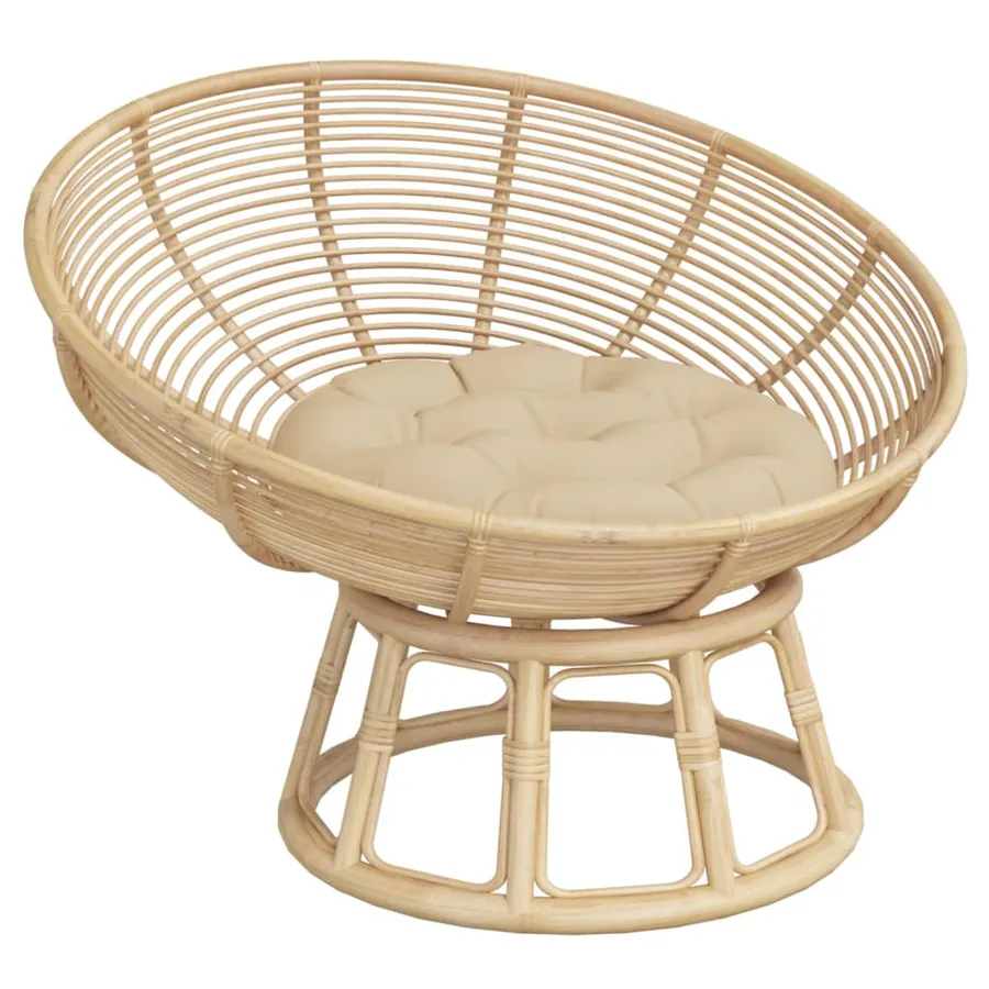 Coussin rond beige Ø 60 x11 cm tissu oxford - 3