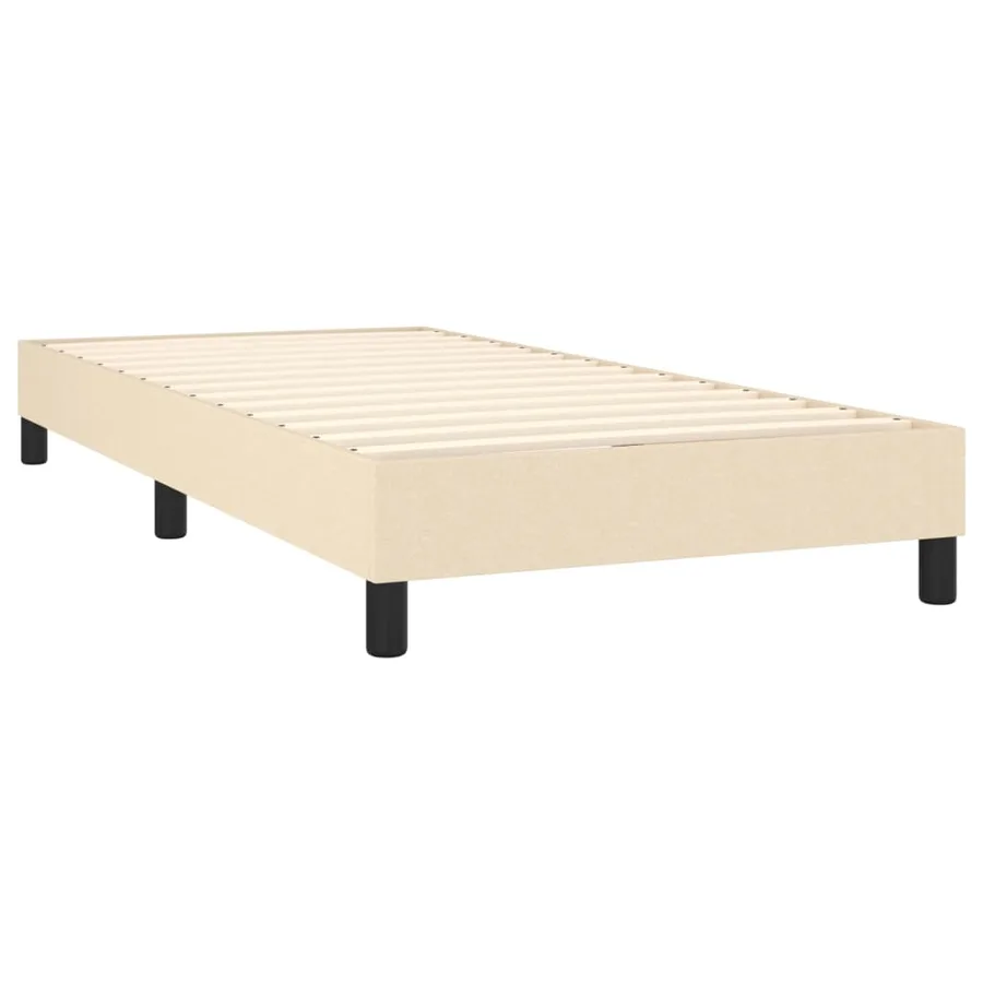 Sommier à lattes de lit avec matelas Crème 100x200 cm Tissu - 4