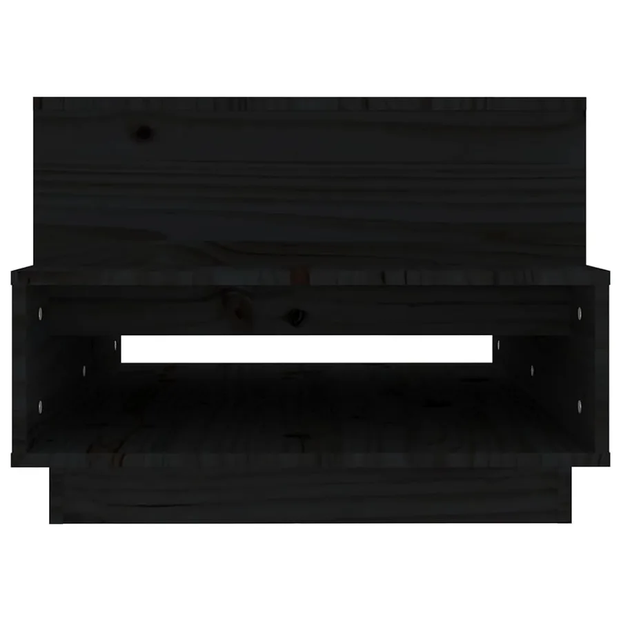 Table basse Noir 80x55x40,5 cm Bois massif de pin - 6