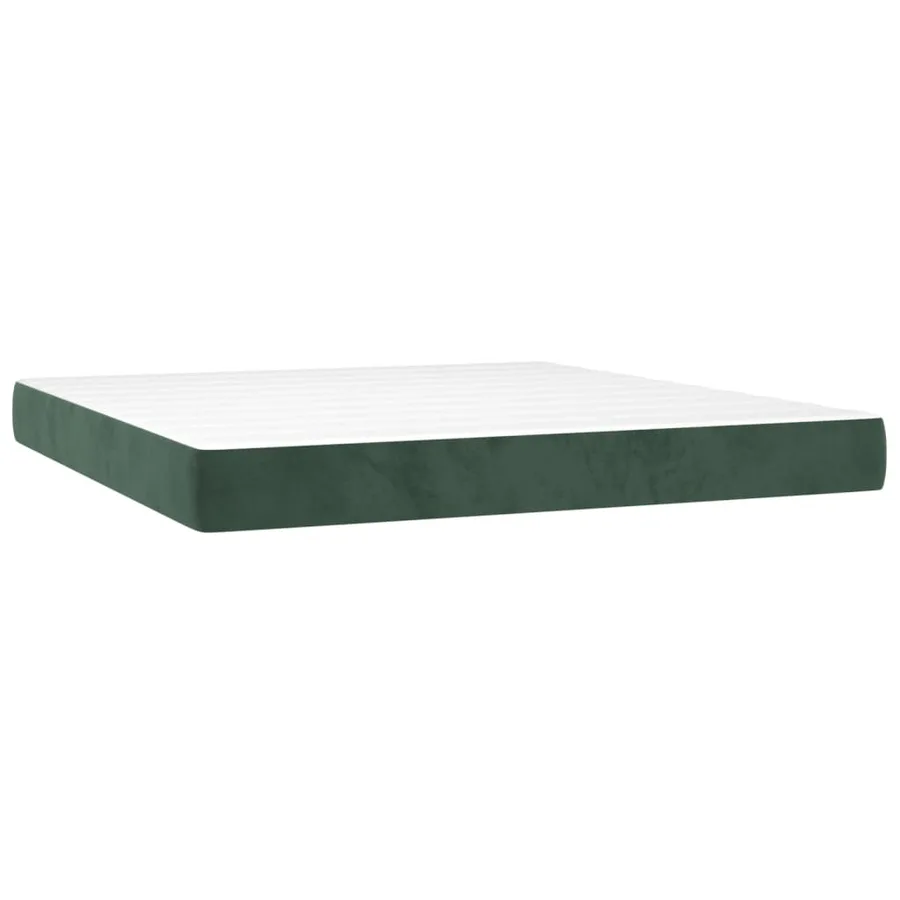 Matelas de lit à ressorts ensachés fermeté moyenne Vert foncé 160x200x20 cm - 2