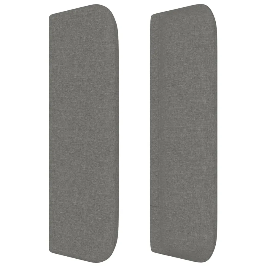Tête de lit avec oreilles Gris foncé 203x16x78/88 cm Tissu - 4