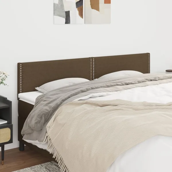 Têtes de lit Marron foncé 180 x 5 x 78/88 cm Tissu