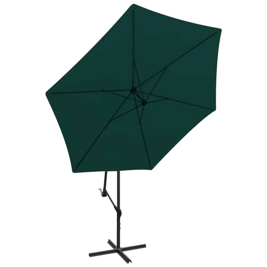 Parasol de jardin en porte-à-faux 3 m vert - 2