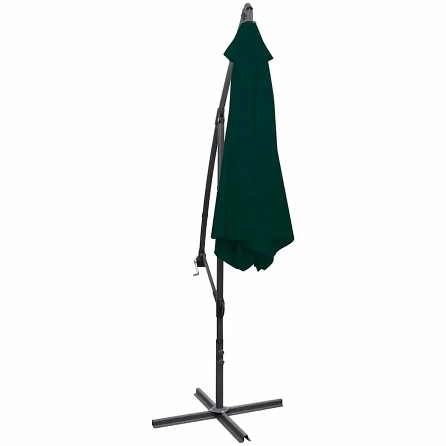 Parasol de jardin en porte-à-faux 3 m vert - 4