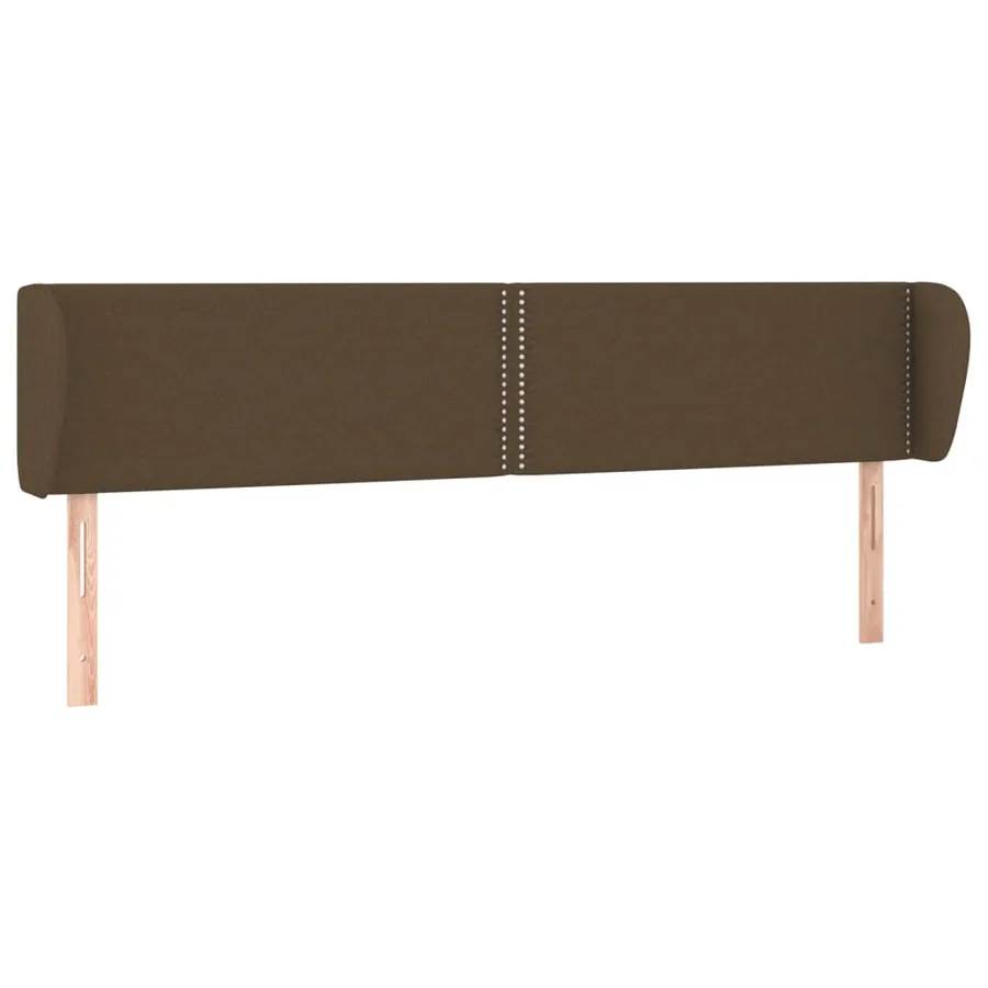 Tête de lit avec oreilles Marron foncé 183x23x78/88 cm Tissu - 2