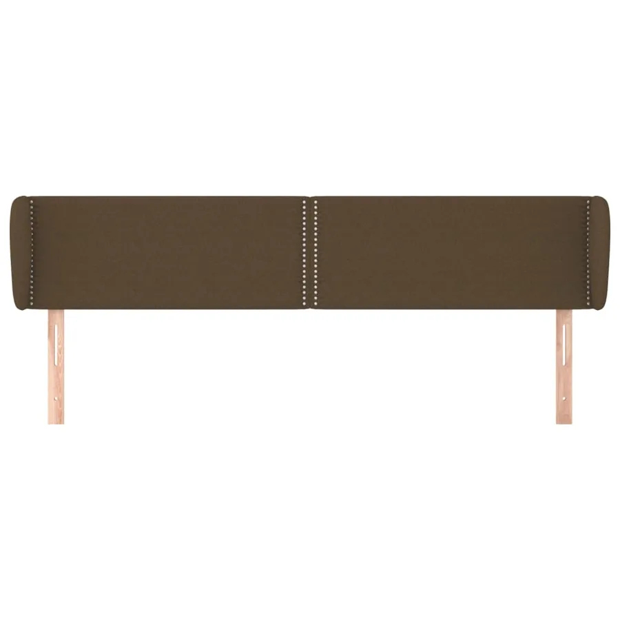 Tête de lit avec oreilles Marron foncé 183x23x78/88 cm Tissu - 3