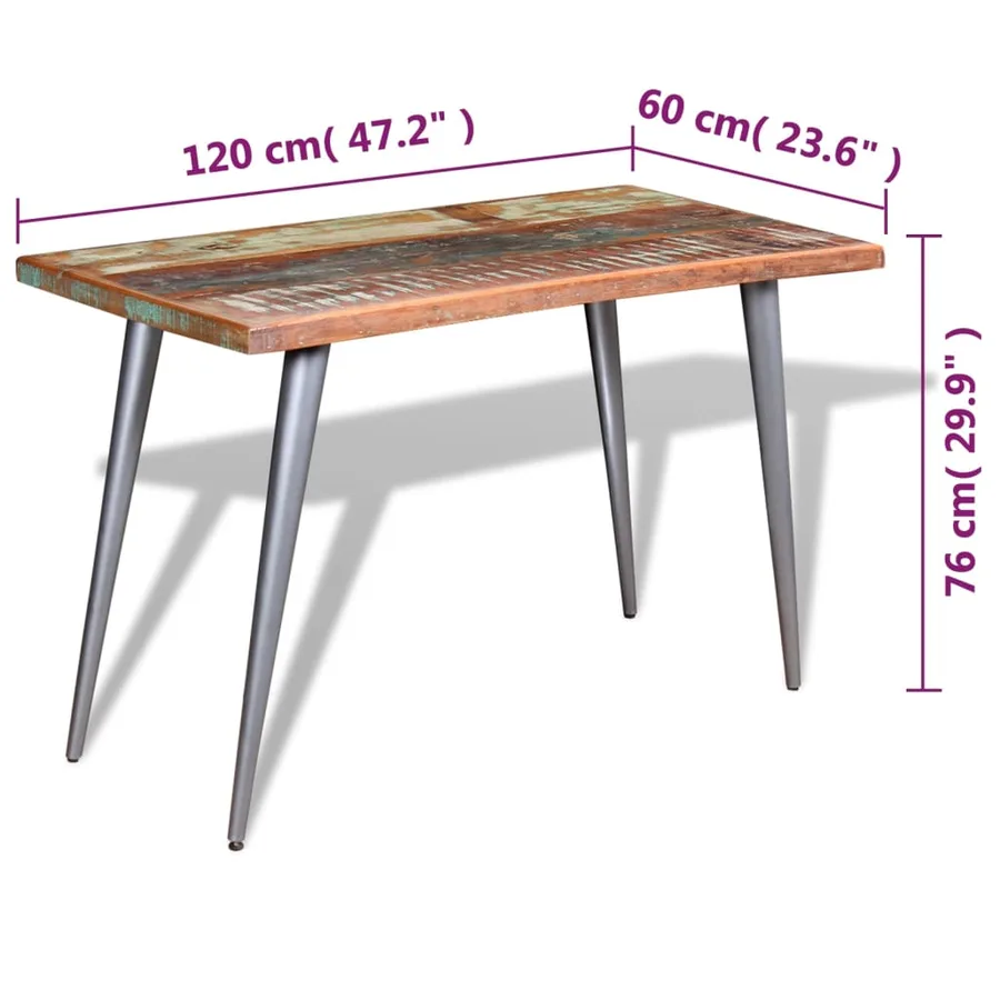 Table à manger Bois de récupération 120x60x76 cm - 9