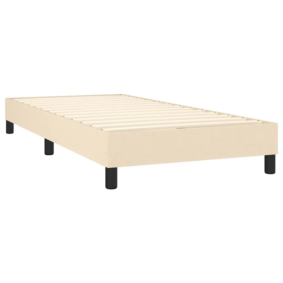 Sommier à lattes de lit avec matelas Crème 100x200 cm Tissu - 4