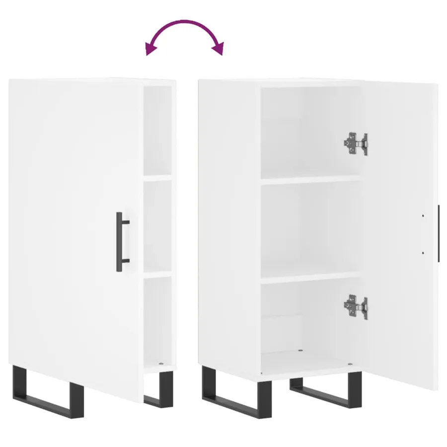 Buffet blanc 34,5x34x90 cm bois d'ingénierie - 9