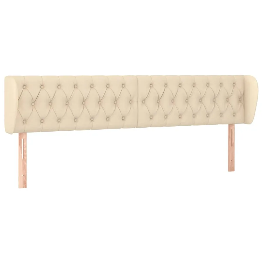 Tête de lit avec oreilles Crème 203x23x78/88 cm Tissu - 2