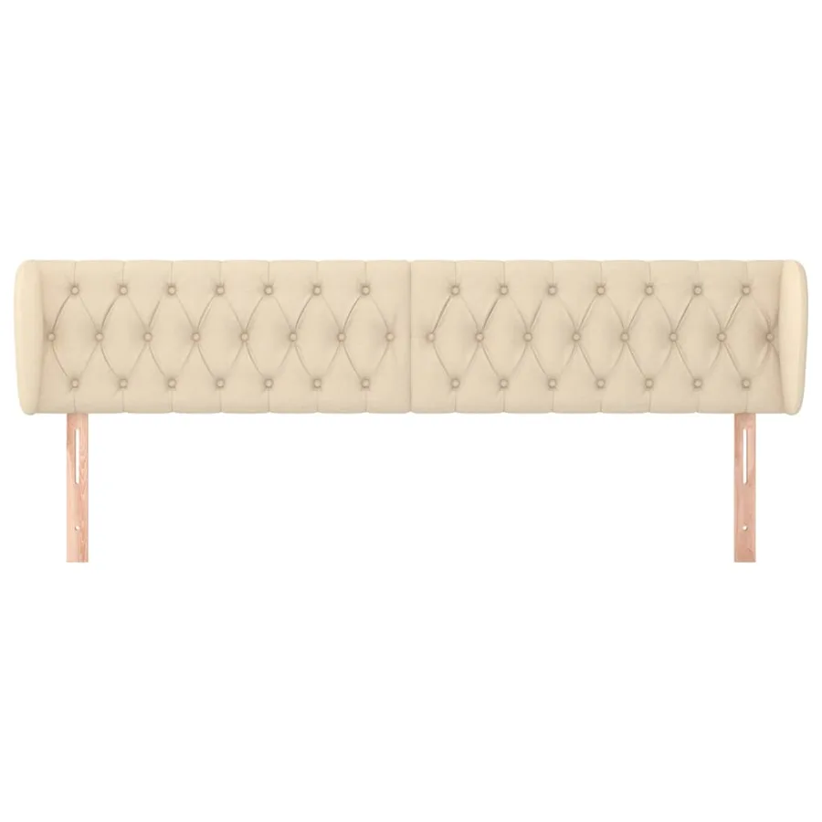 Tête de lit avec oreilles Crème 203x23x78/88 cm Tissu - 3
