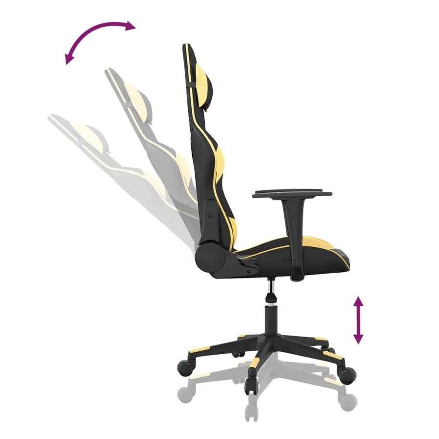 Chaise de jeu Noir et doré Similicuir - 6
