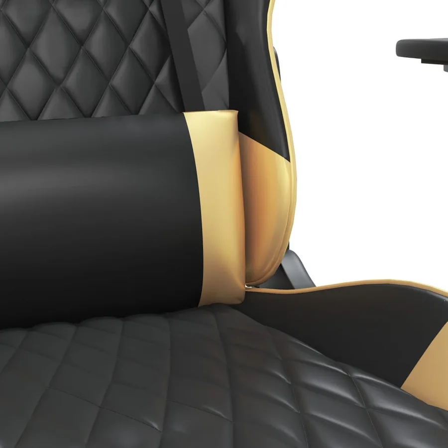 Chaise de jeu Noir et doré Similicuir - 8