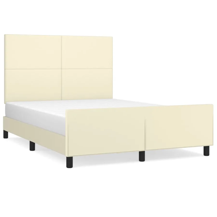 Cadre de lit sans matelas crème 140x200 cm similicuir - 2