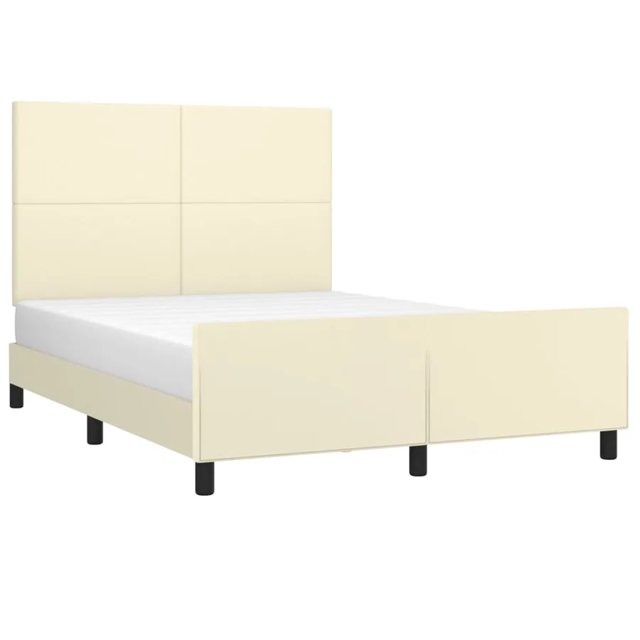 Cadre de lit sans matelas crème 140x200 cm similicuir - 3