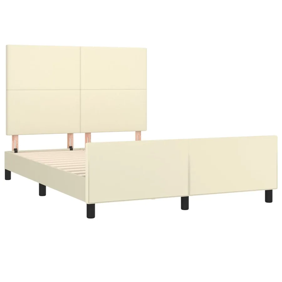 Cadre de lit sans matelas crème 140x200 cm similicuir - 4