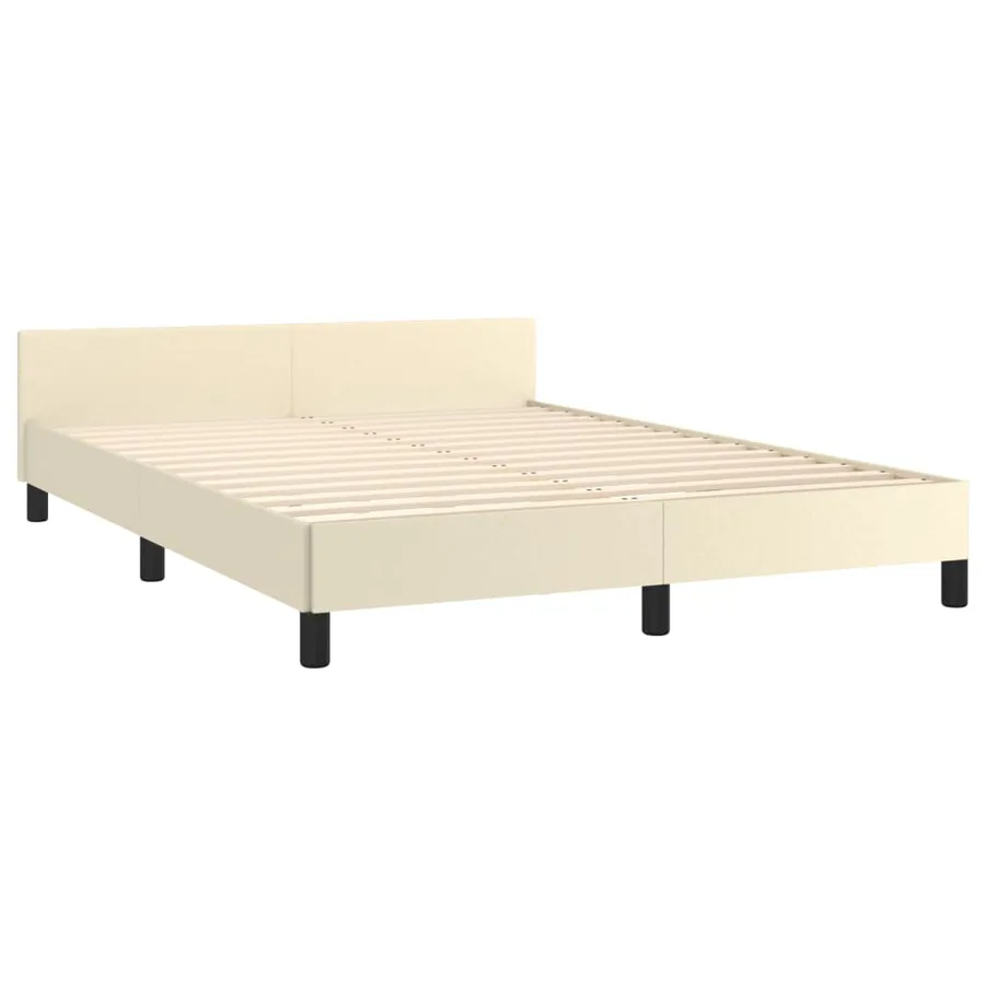 Cadre de lit sans matelas crème 140x200 cm similicuir - 5