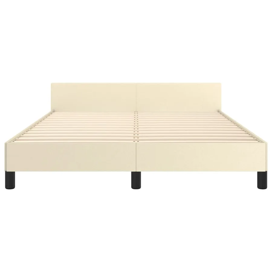 Cadre de lit sans matelas crème 140x200 cm similicuir - 6