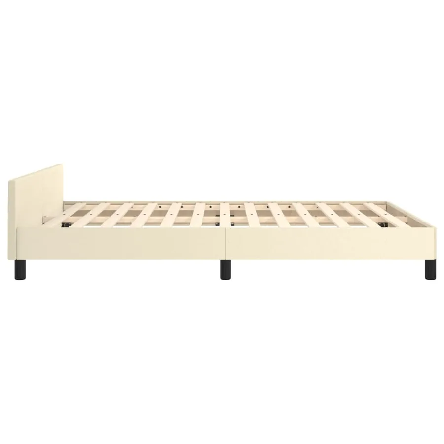 Cadre de lit sans matelas crème 140x200 cm similicuir - 7