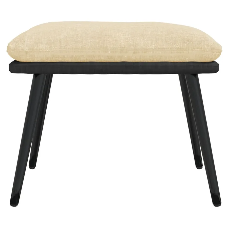 Repose-pied Crème 45x29,5x35 cm Tissu et similicuir - 3