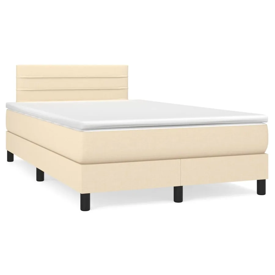 Sommier à lattes de lit avec matelas Crème 120x200 cm Tissu - 2