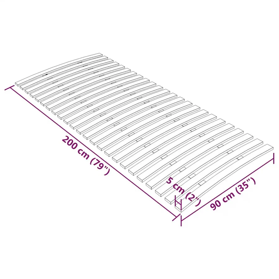 Latte de rechange pour sommier avec 24 lattes 90 x 200 cm - 7