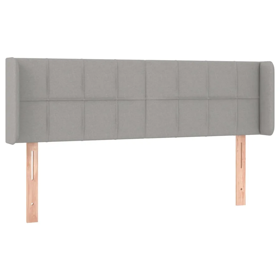 Tête de lit avec oreilles Gris clair 147x16x78/88 cm Tissu - 2