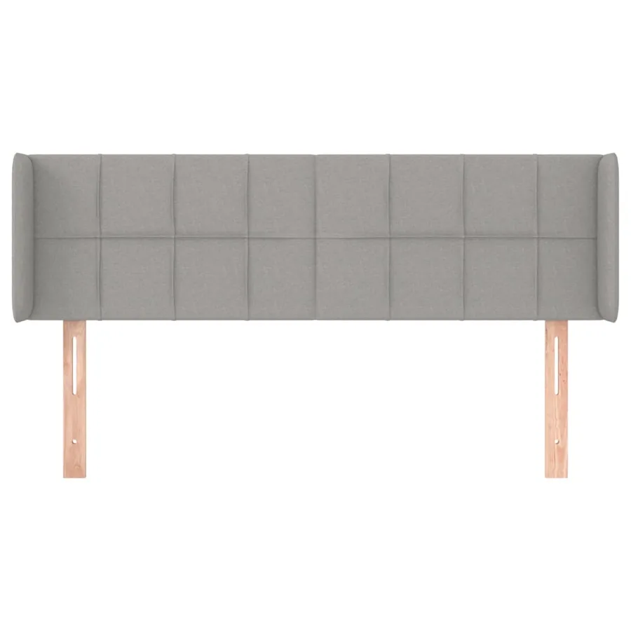 Tête de lit avec oreilles Gris clair 147x16x78/88 cm Tissu - 3