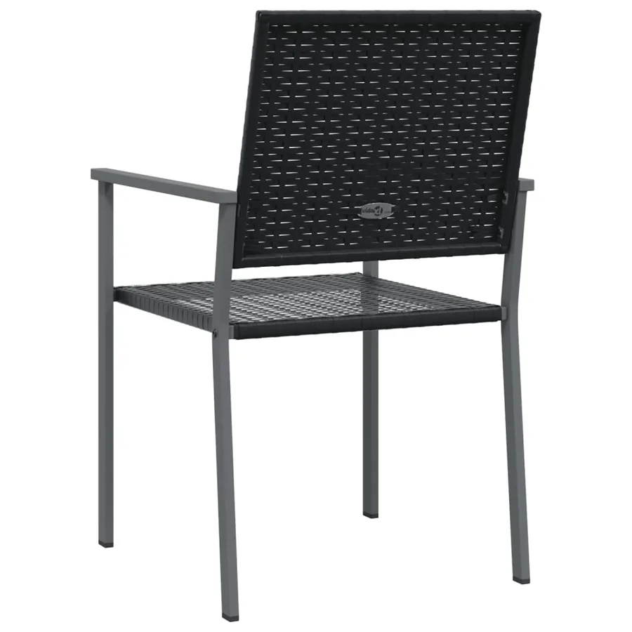 Chaises de jardin lot de 6 noir 54x62,5x89 cm résine tressée - 6