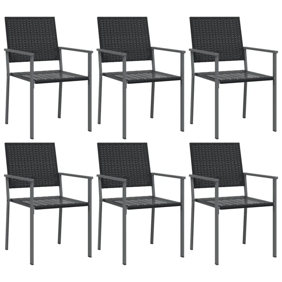 Ensemble à manger de jardin 7 pcs résine tressée acier - 4