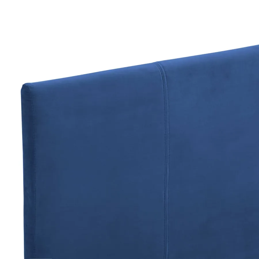 Cadre de lit sans matelas bleu tissu 90x200 cm - 5
