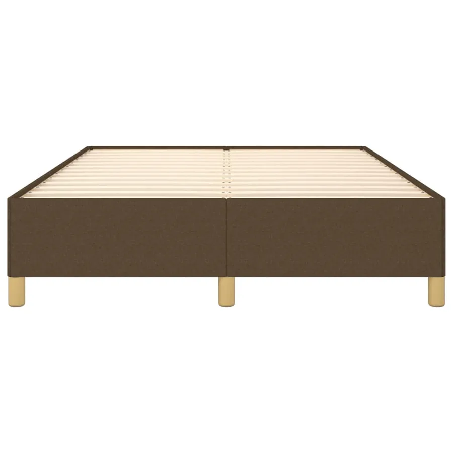 Cadre de lit sans matelas marron foncé 140x190 cm tissu - 5