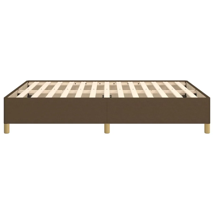 Cadre de lit sans matelas marron foncé 140x190 cm tissu - 6