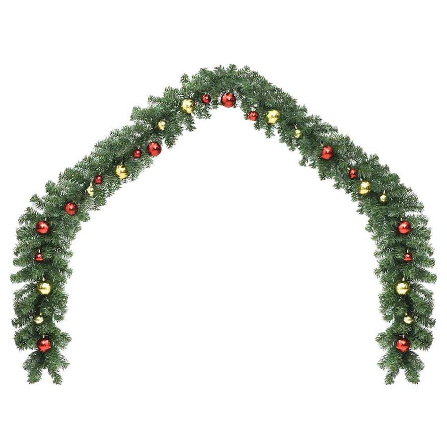 Guirlande de Noël décorée avec boules et lumières LED 5 m - 4