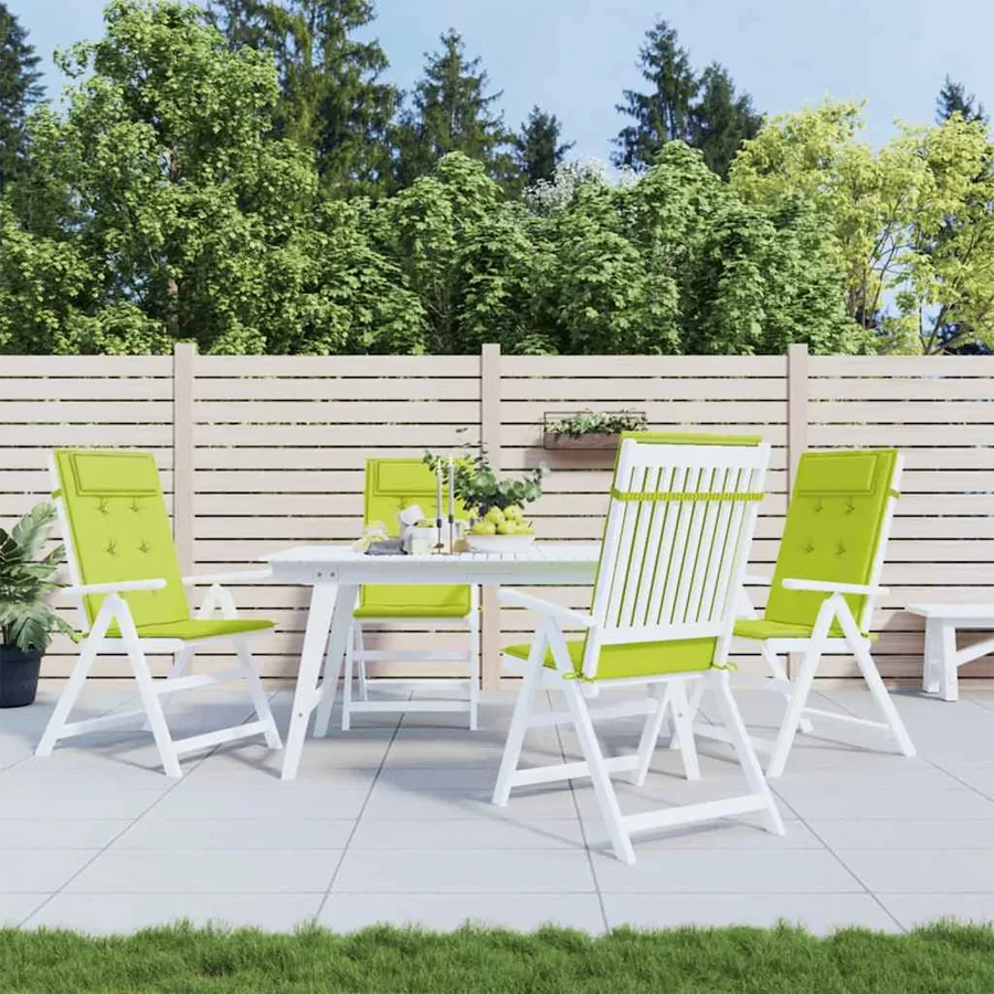 Coussins de chaise à dossier haut lot de 4 vert vif