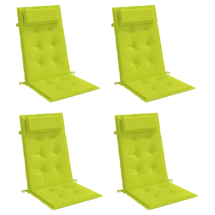 Coussins de chaise à dossier haut lot de 4 vert vif - 3